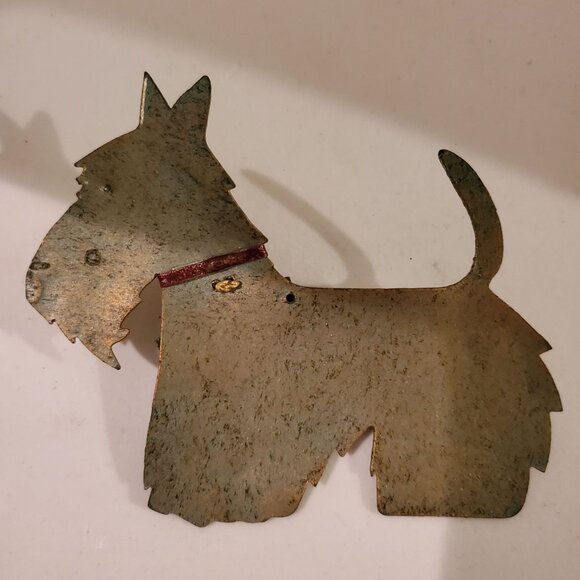 Vintage Scottie Dog Metal Christmas Tree Ornament Scottish Terrier - Picture 3 of 4
